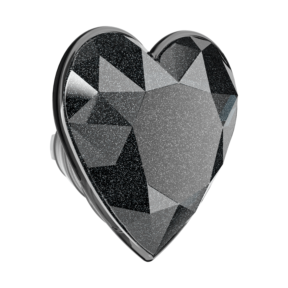 Crystal Heart Black Glitter — MagSafe PopGrip - US 71755