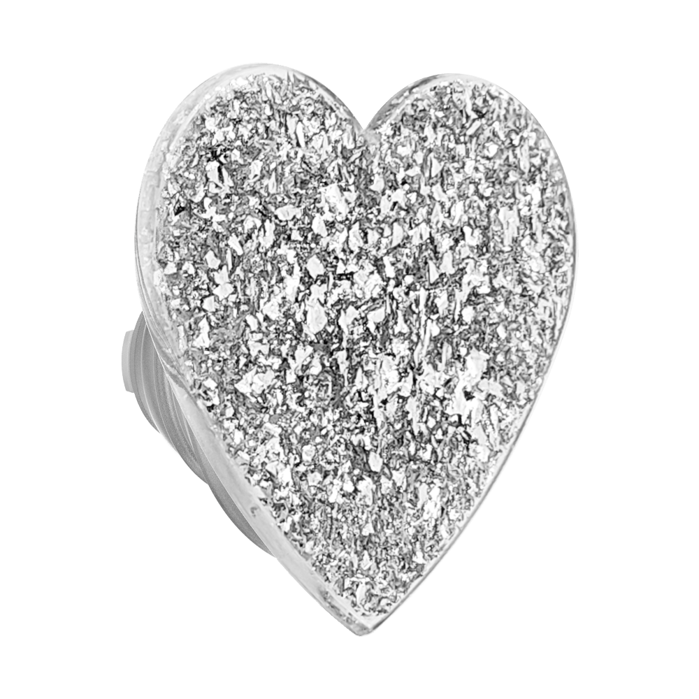 Confetti Heart Silver Sizzle — MagSafe PopGrip - US 69134