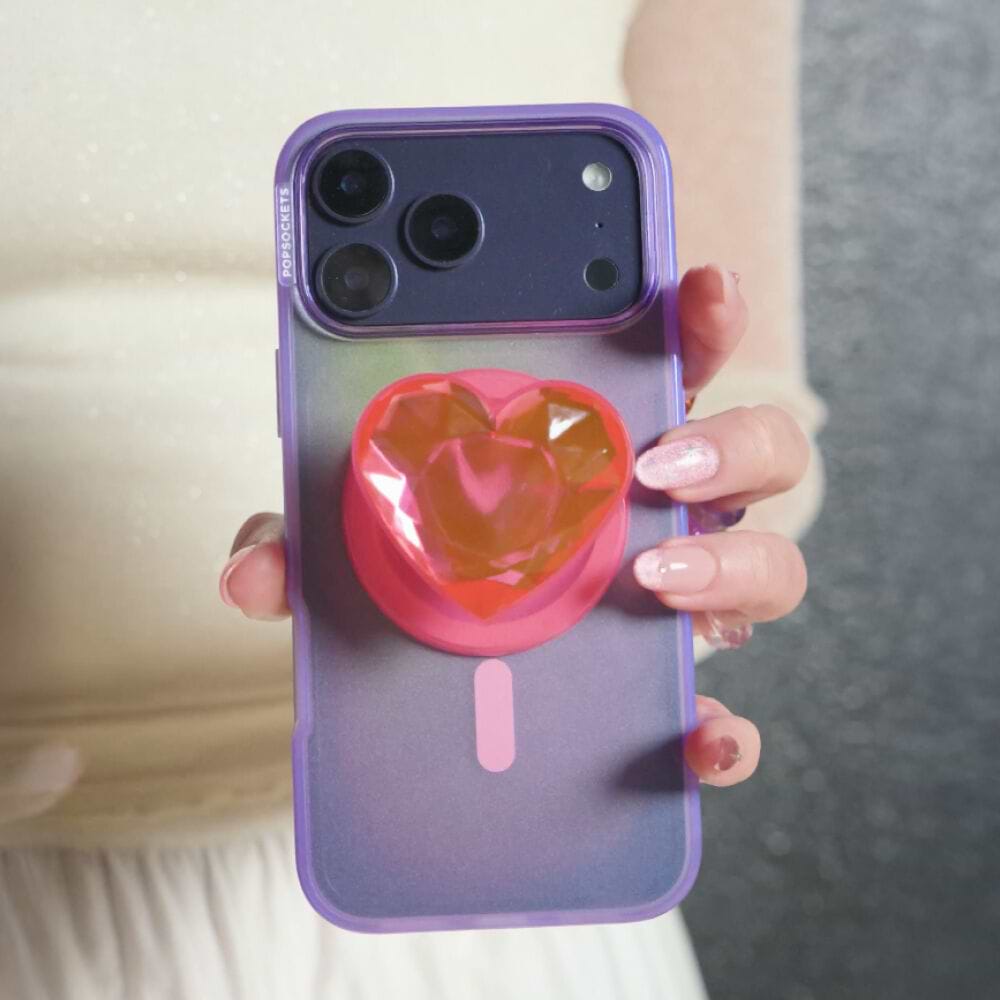 Crystal Heart Neon Pink —  MagSafe PopGrip - US 07912