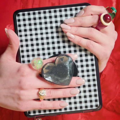 Crystal Heart Black Glitter —  MagSafe PopGrip - US 24872