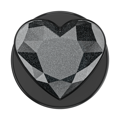 Crystal Heart Black Glitter —  MagSafe PopGrip - US 24872