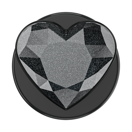 Crystal Heart Black Glitter —  MagSafe PopGrip - US 71755