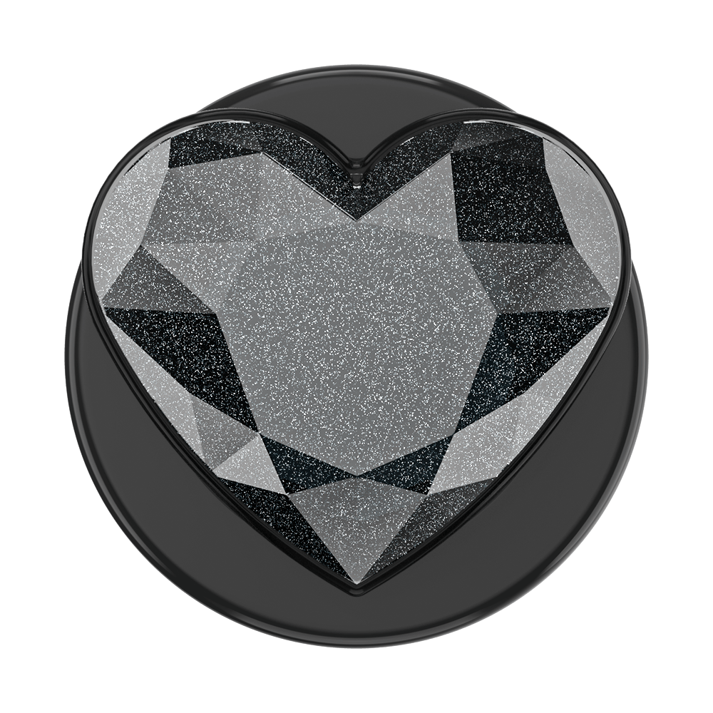 Crystal Heart Black Glitter —  MagSafe PopGrip - US 42322