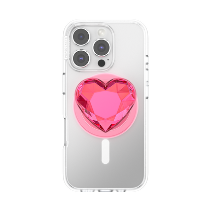 Crystal Heart Neon Pink —  MagSafe PopGrip - US 24634