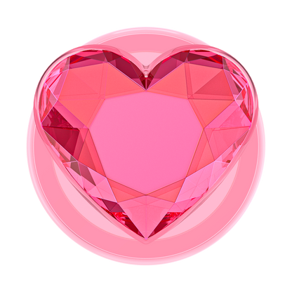 Crystal Heart Neon Pink —  MagSafe PopGrip - US 24634