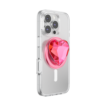 Crystal Heart Neon Pink —  MagSafe PopGrip - US 22391