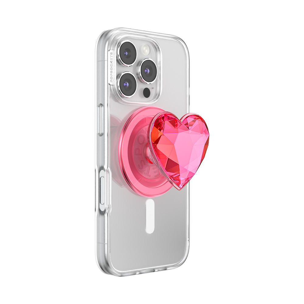 Crystal Heart Neon Pink —  MagSafe PopGrip - US 22391