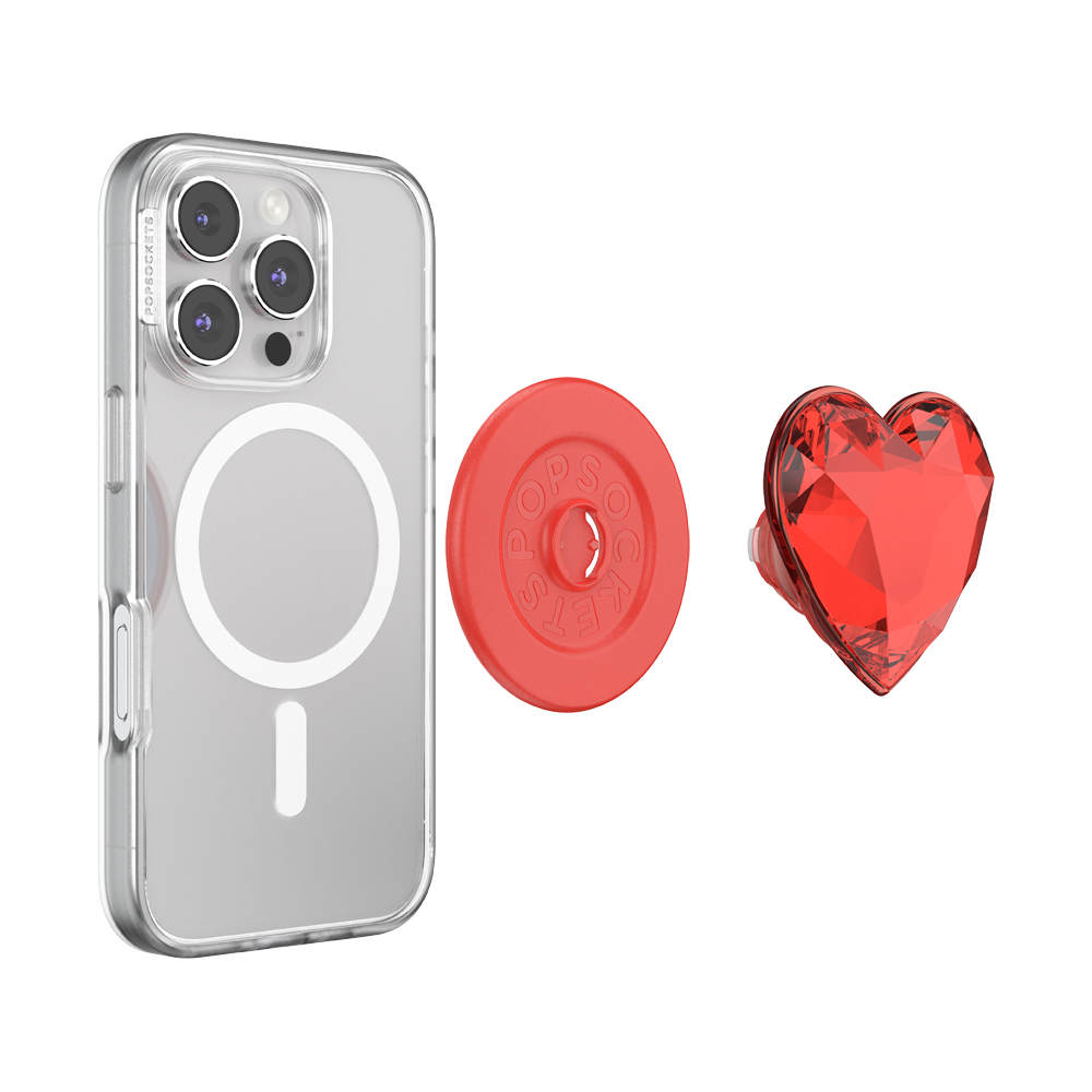 Crystal Heart Rosso —  MagSafe PopGrip - US 79608