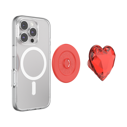 Crystal Heart Rosso —  MagSafe PopGrip - US 79608