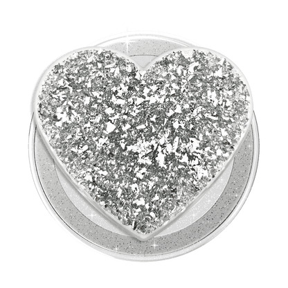 Confetti Heart Silver Sizzle — MagSafe PopGrip - US 72290