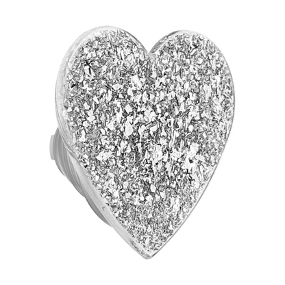 Confetti Heart Silver Sizzle — MagSafe PopGrip - US 72290