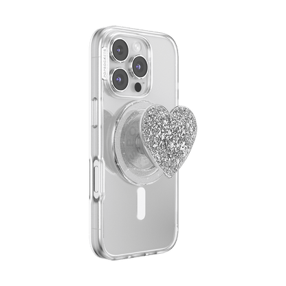 Confetti Heart Silver Sizzle — MagSafe PopGrip - US 94298