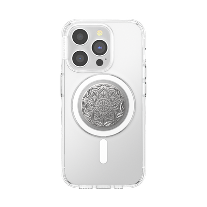 Enamel Silver Mandala — MagSafe PopGrip - US 50136