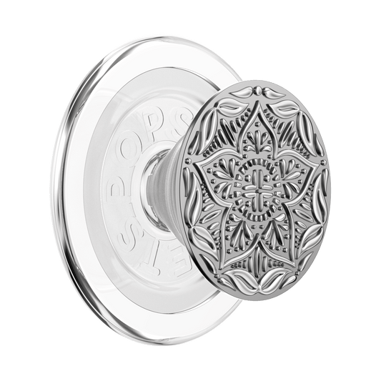 Enamel Silver Mandala — MagSafe PopGrip - US 50136