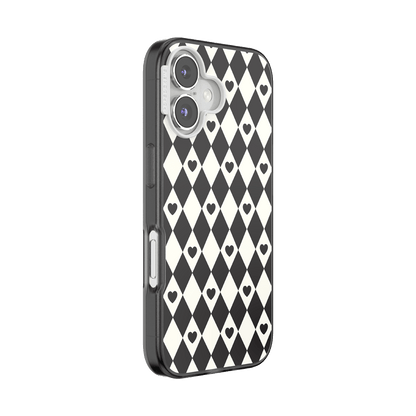 Harlequin Hearts Black — iPhone 16 MagSafe Case - US 60078