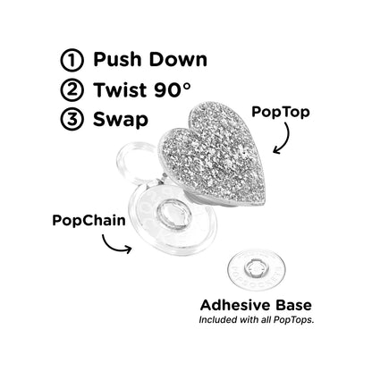 Confetti Heart Silver Sizzle —  PopTop - US 78219