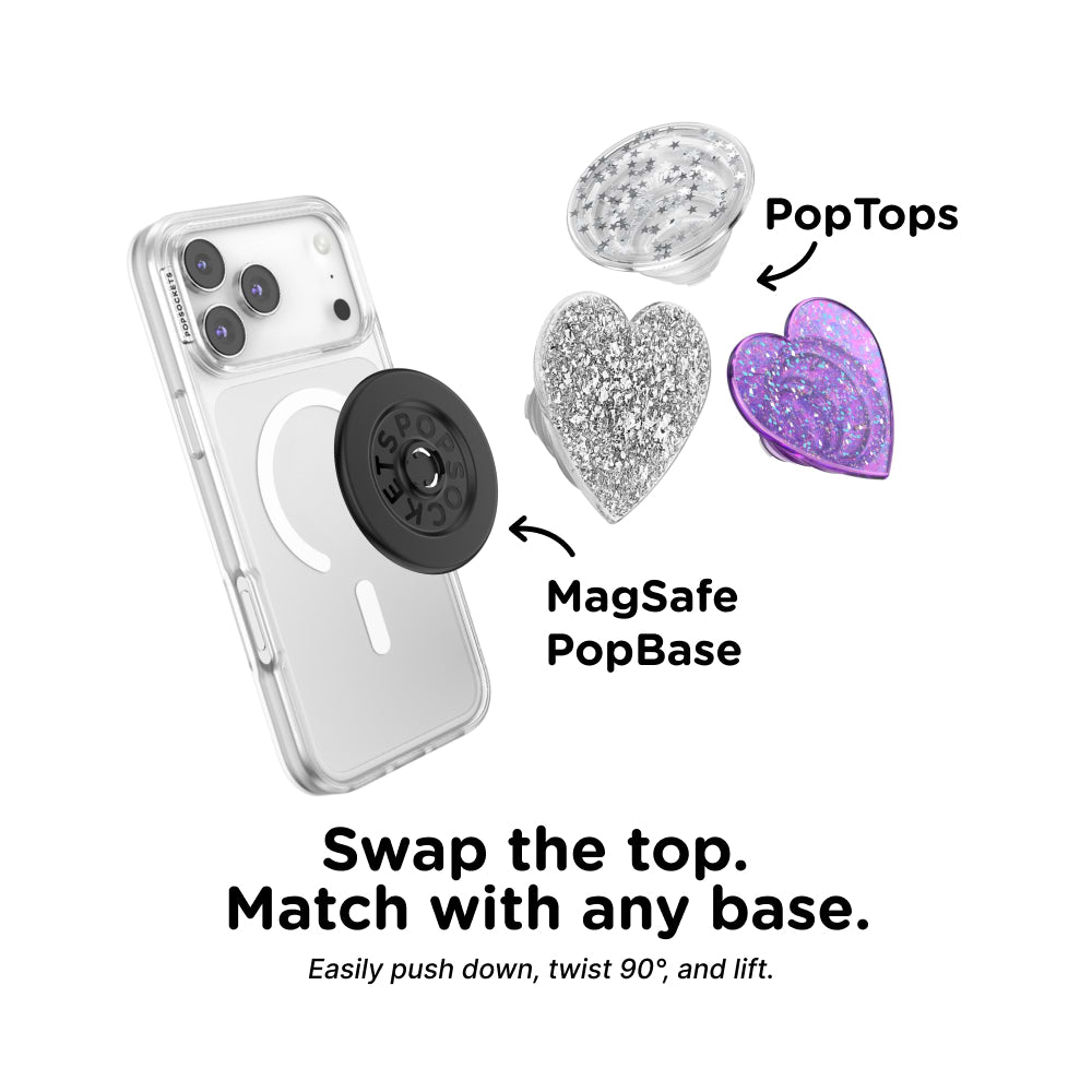 Confetti Heart Silver Sizzle —  PopTop - US 18492